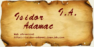 Isidor Adamac vizit kartica